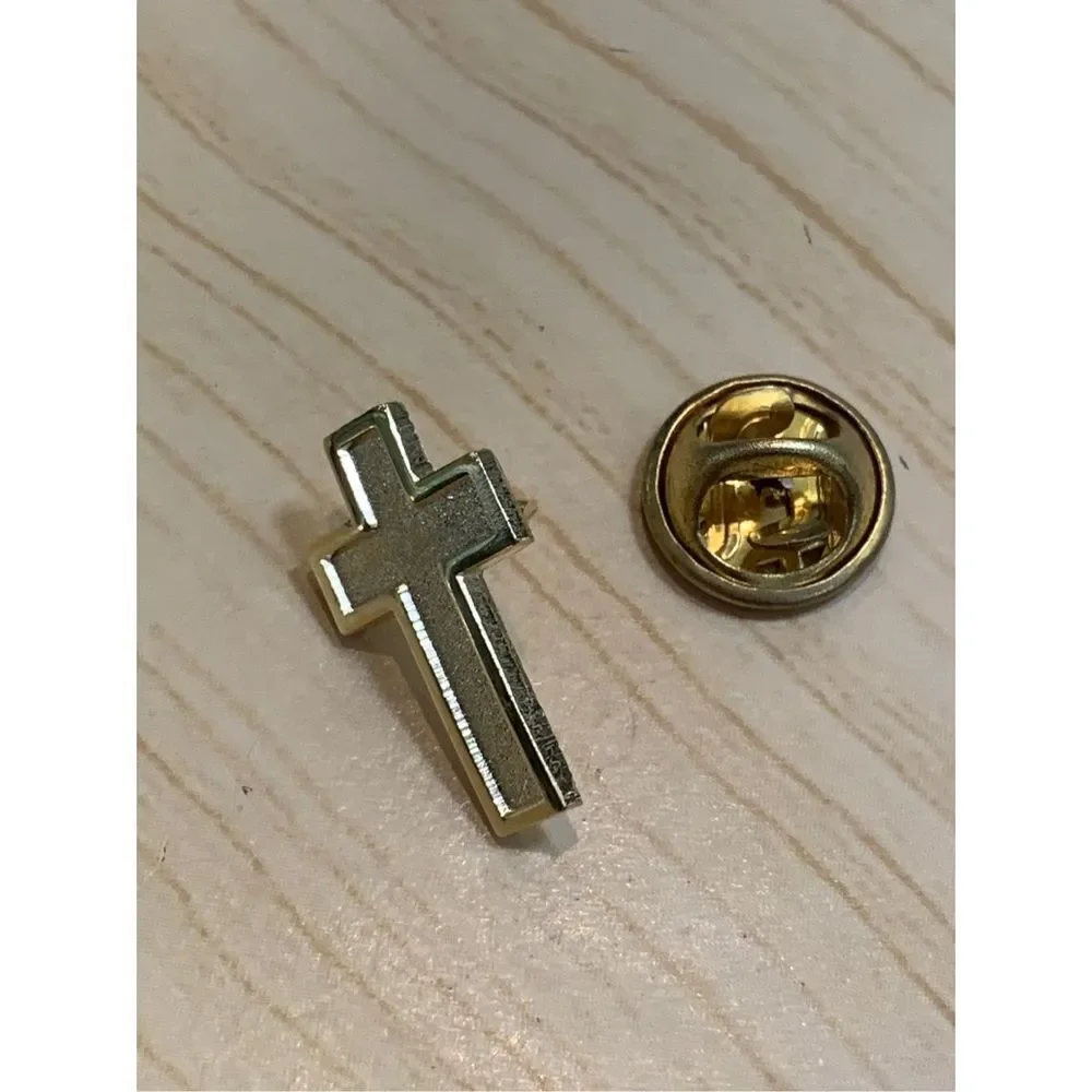 Gold Cross Lapel and  Hat Pin #faith #cross